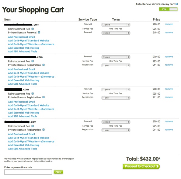 offensive shopping cart from register.com