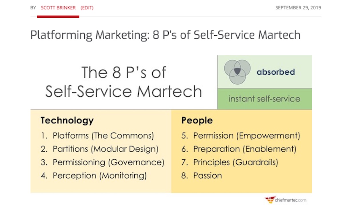 8 P's of Self-Service Martech from Platforming Marketing