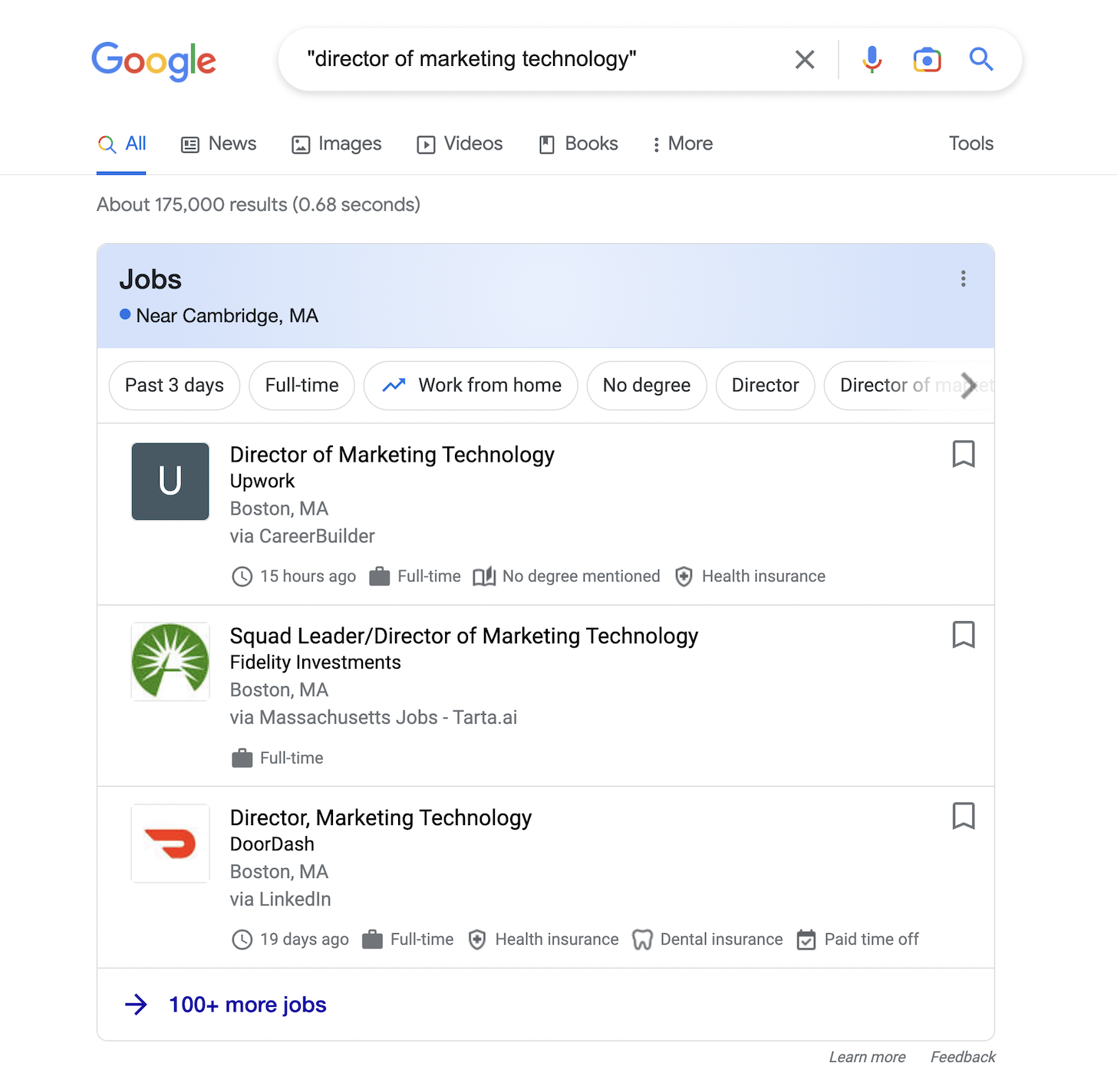 Director of Marketing Technology Google Search